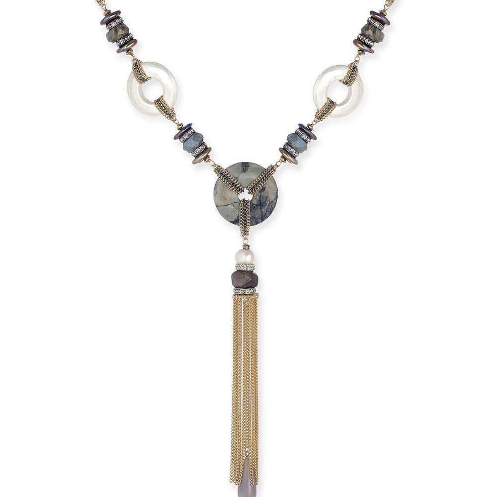 J74 Paul & Pitu Multi-Stone Lariat Necklace